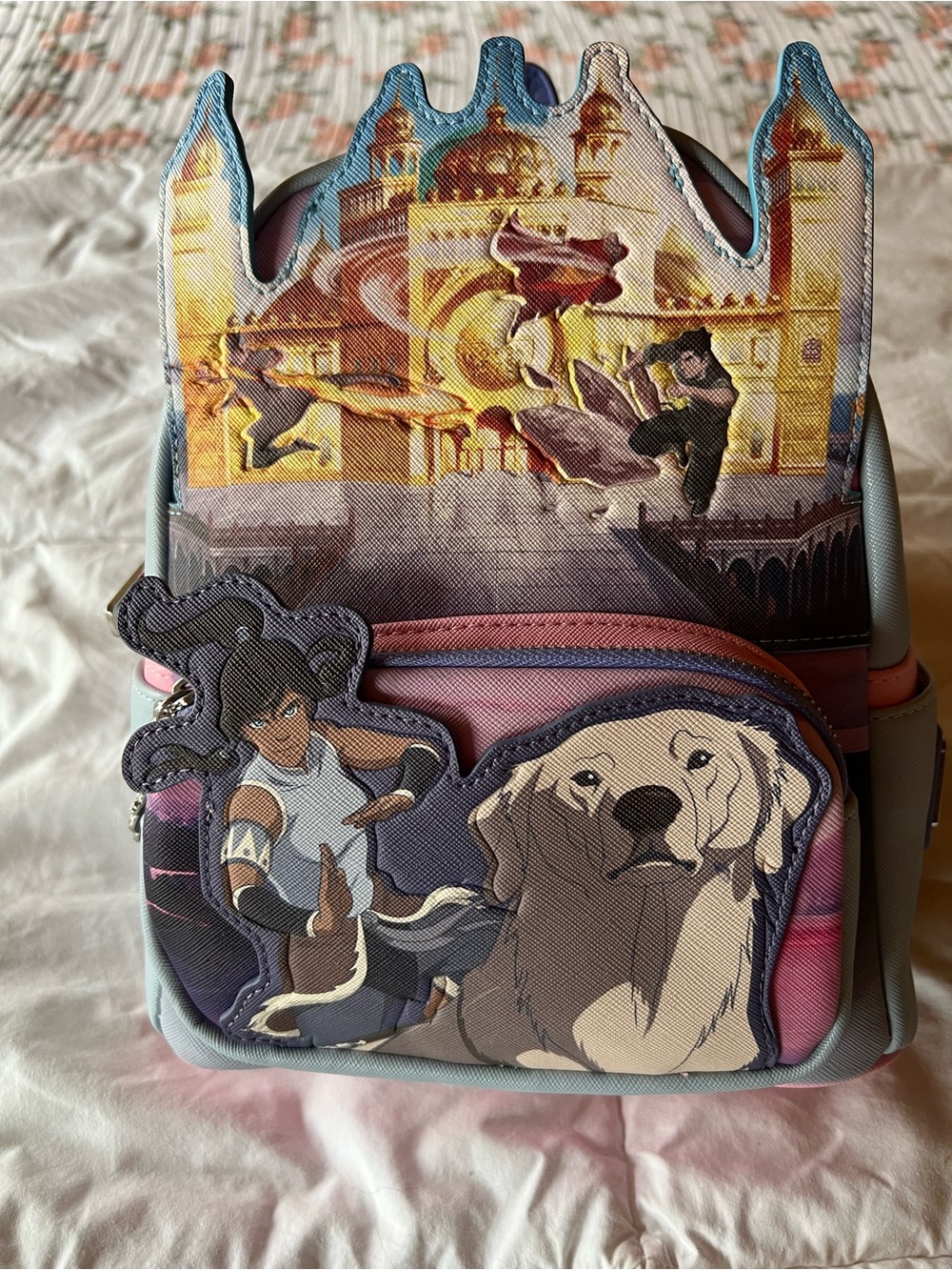 Loungefly Nickelodeon Legend Of Korra Mini Backpack in Pink, Purple & Gray